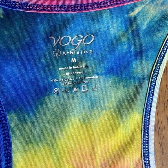 VOGO ATHLETICA TIE DYE TANK TOP MEDIUM YOGA RACER - Picture 5 of 6